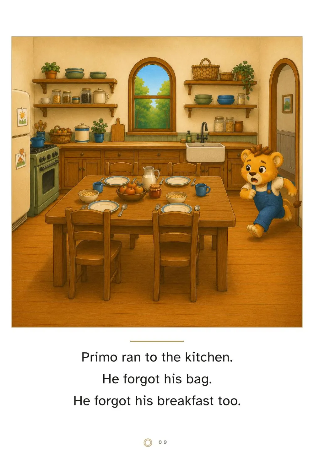 Page 9 — Primo forgot his bag and his breakfast