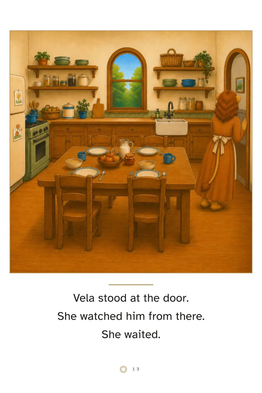 Page 13 — Vela at the door