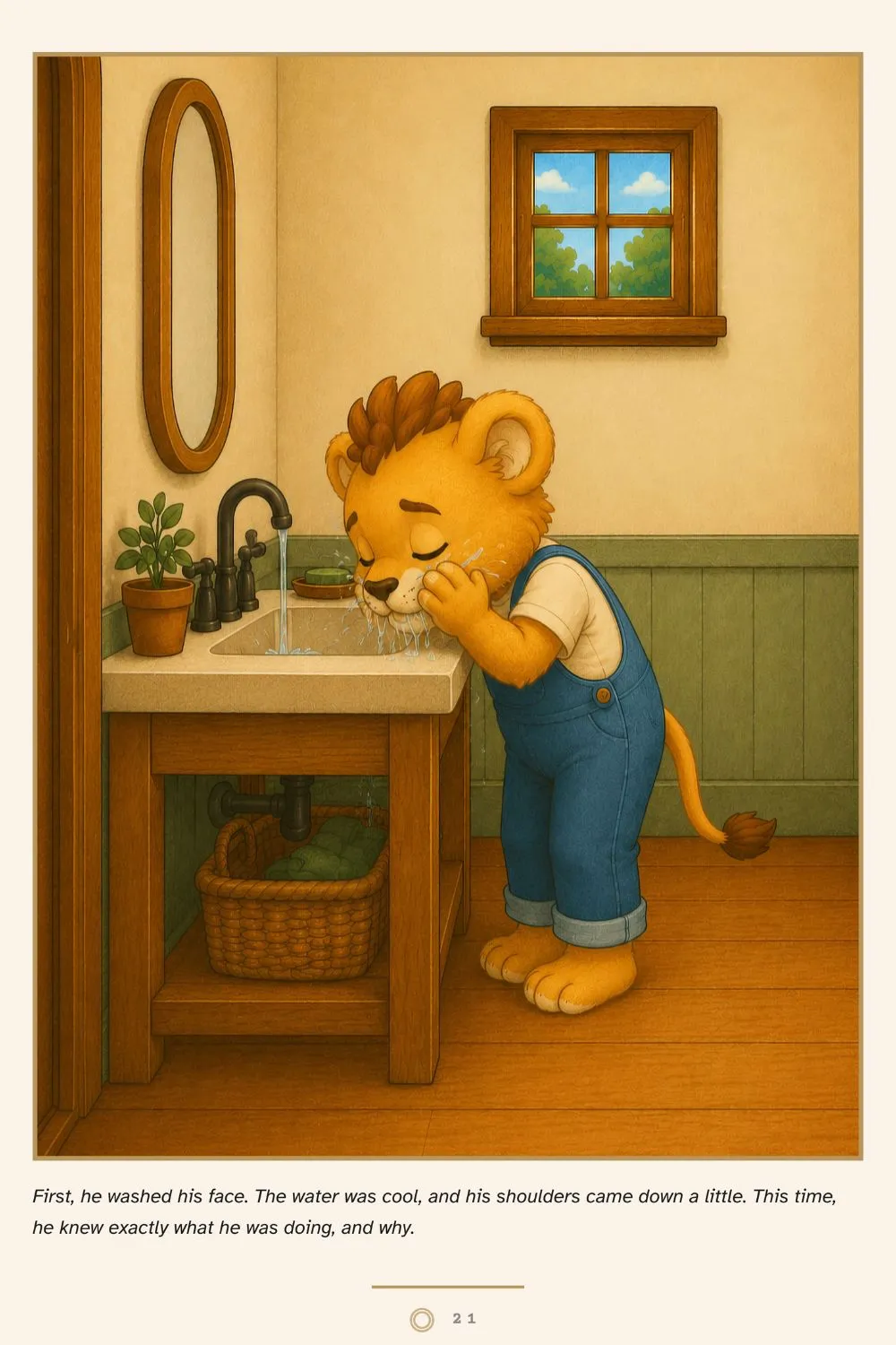 Page 21 — Primo washing his face