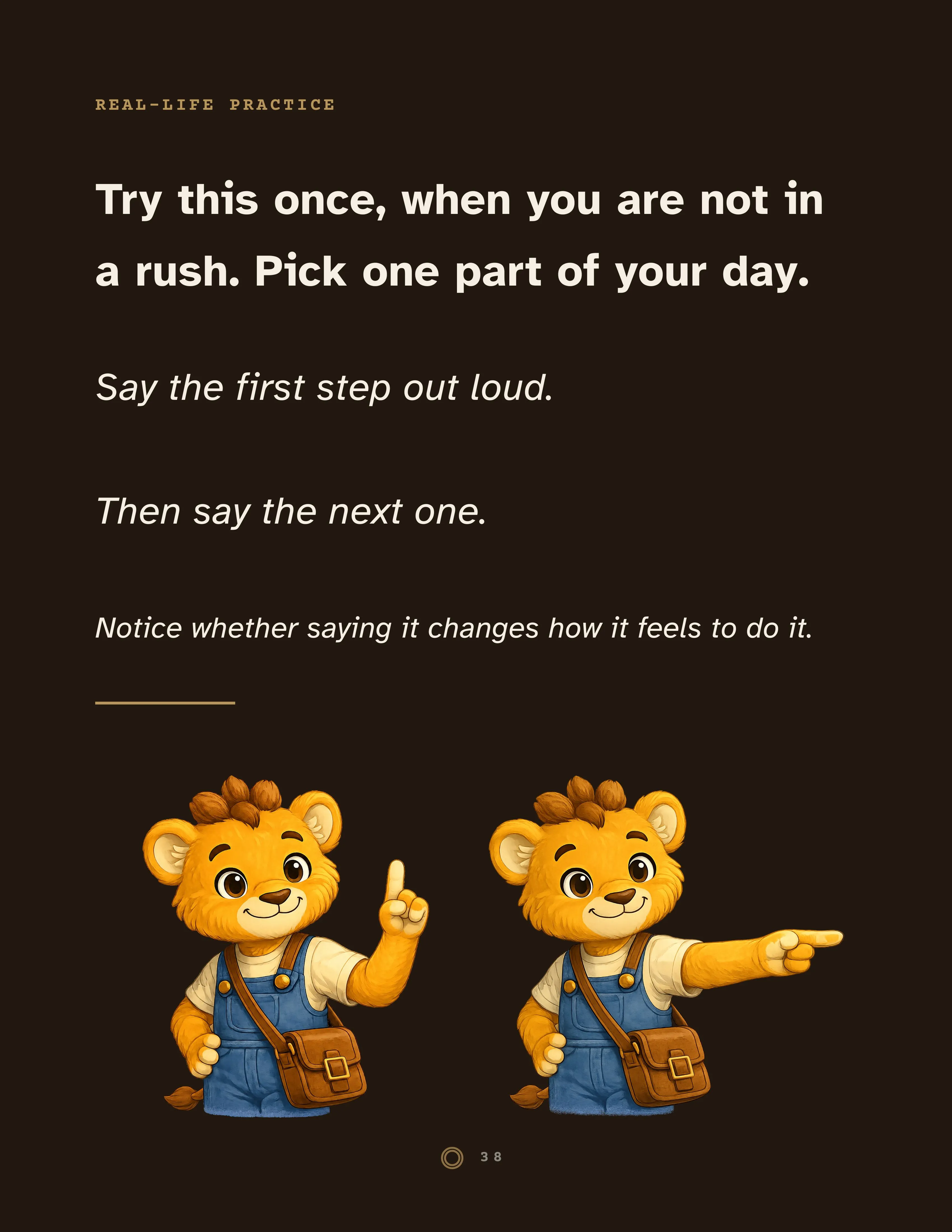 The real-life practice page, first this then that