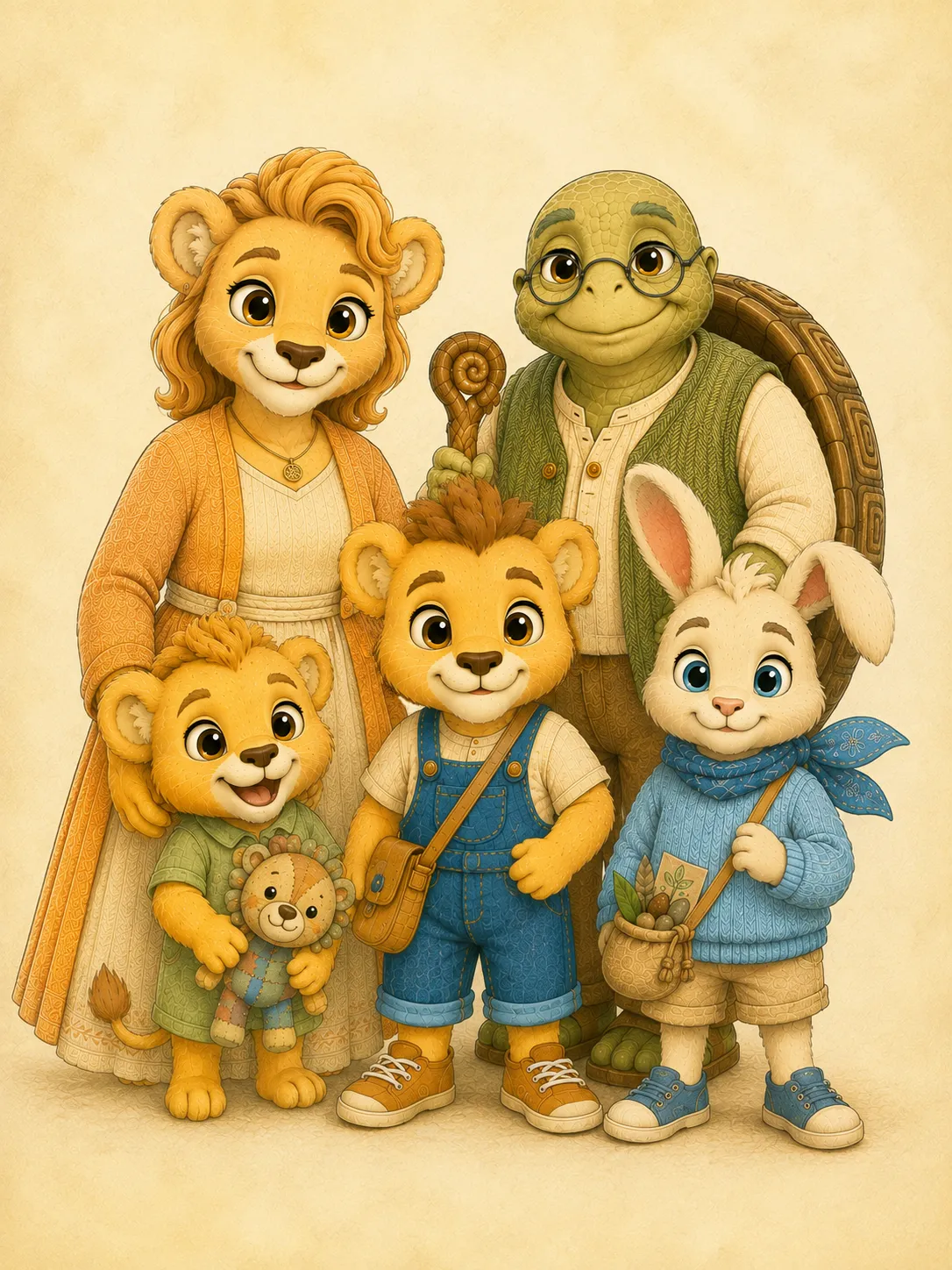 Primo with the recurring cast, an introduction to the storybook series